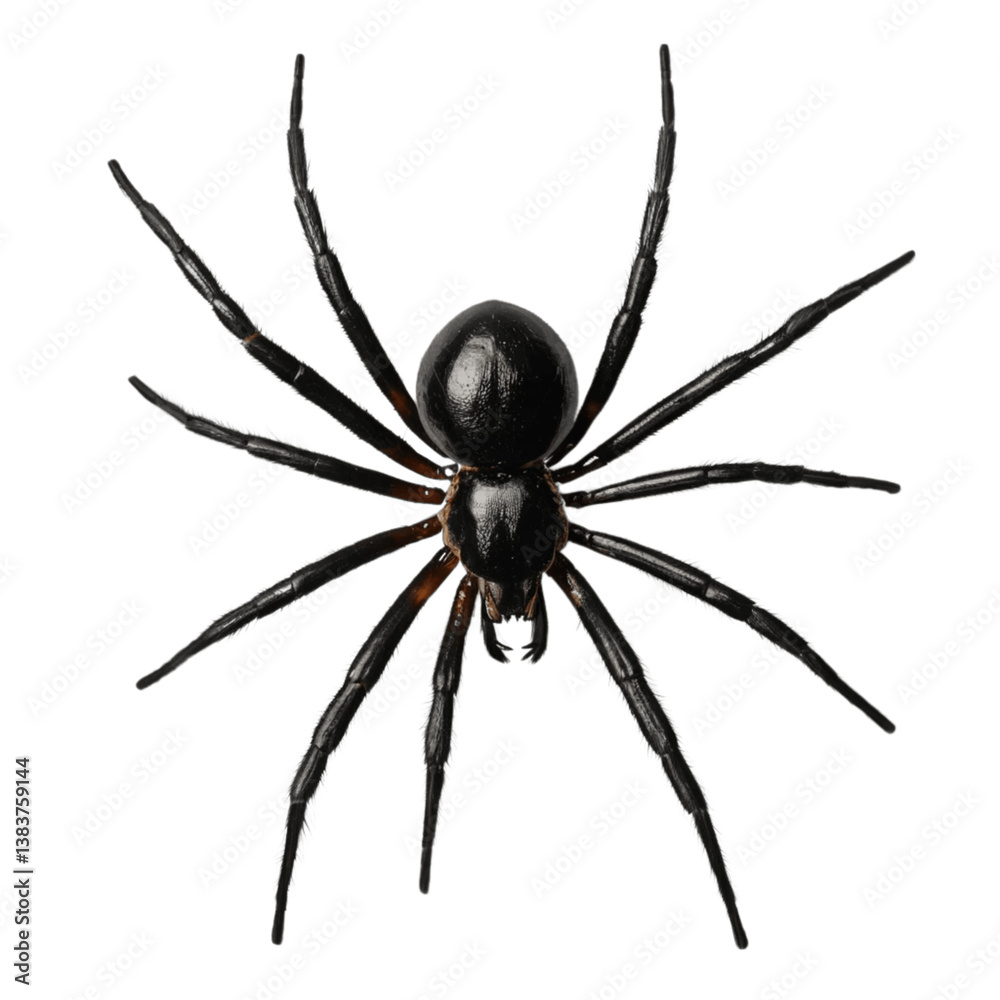 Fototapeta premium black spider isolated on transparent background, png