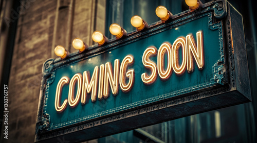 Coming Soon Neon Sign  Vintage Style  Retro  Announcement  Grand Opening  New Business  Sh