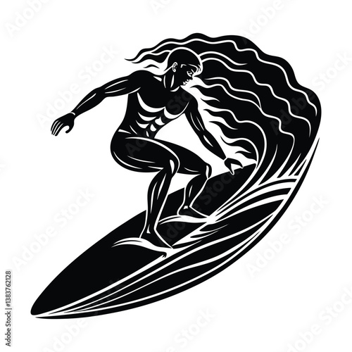 silhouette of a surfer