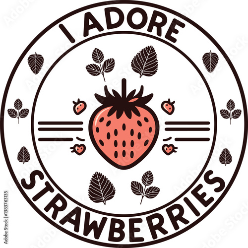 I adore strawberries typography logo design