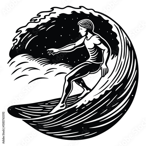silhouette of a surfer