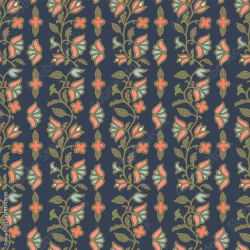  Pattern print with floral ornaments