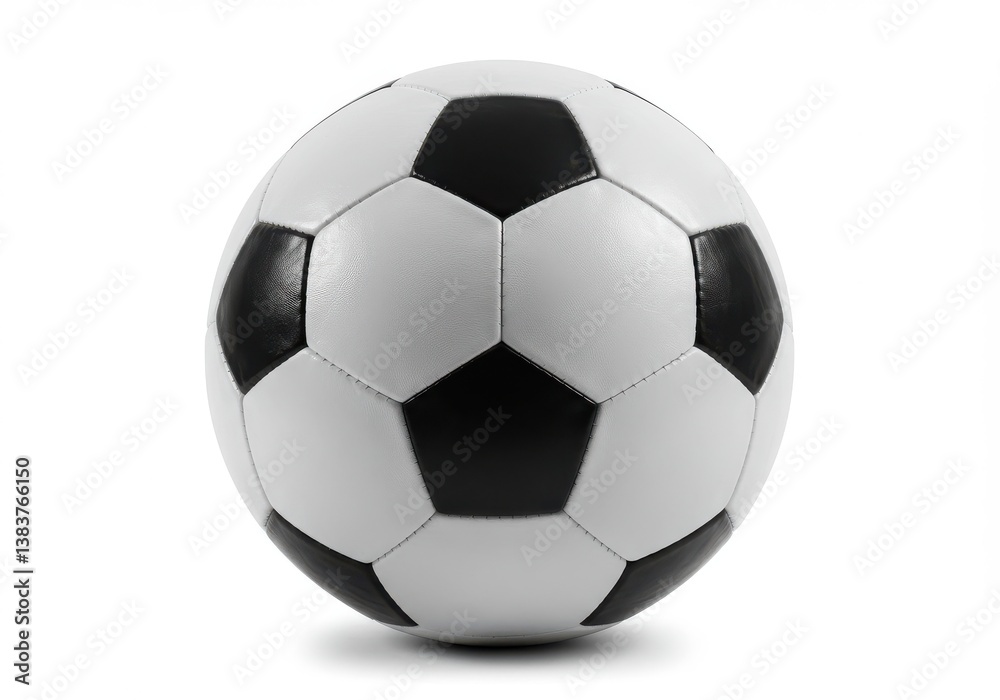 Fototapeta premium Soccer ball spherical black white