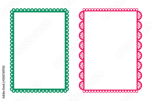 Mexican vector frames for fiesta, Cinco de Mayo. Set of festive frames for banners, cards, photo frames.