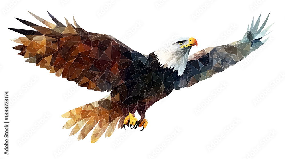 Obraz premium View of majestic 3d eagle