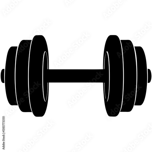 A dumbbells silhouette vector illustration on white background
