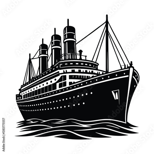 silhouette of a ship Taitanic 