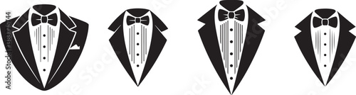 Minimalist tuxedo icon fathers day silhouette