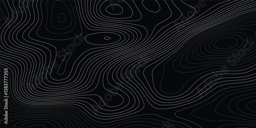 Background of the wavy topographic map background. Topography relief and topographic map wave line contour background. Geographic abstract grid.