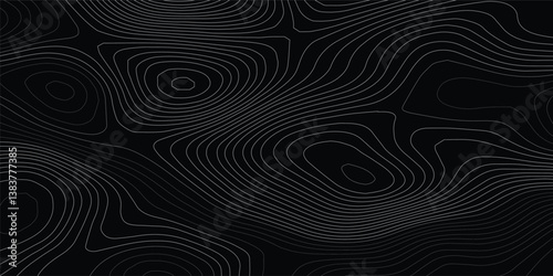 Background of the wavy topographic map background. Topography relief and topographic map wave line contour background. Geographic abstract grid.