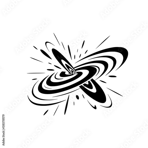 Abstract Black Hole Illustration: Striking Vector Design for Science & Space