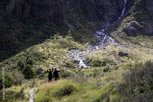 hiking in the mountains