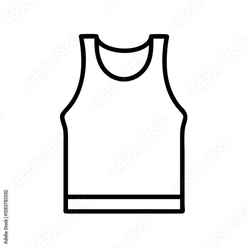 White tank top vector illustration for summer fashion apparel design and casual clothing outline template style 