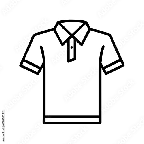 Polo shirt vector outline icon design template for fashion apparel and clothing brand style guide and logo design