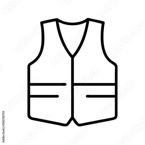 Buy safety vest icon vector illustration for construction work and outdoor activities gear apparel 