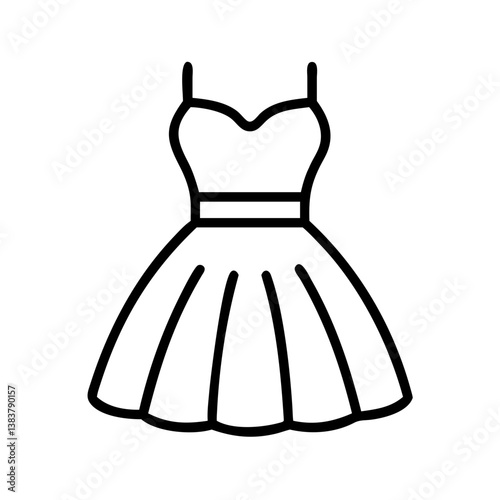 Shop stylish summer dress outline vector image for fashion design and apparel illustration needs online now