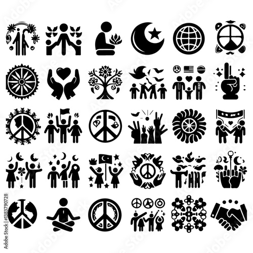 Celtic symbols vector set with icons, patterns, and decorative elements in black and seamless design