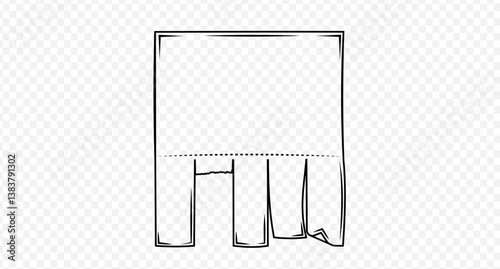 Empty blank sheet paper advertising outline. Tear-off ads. Doodle street signs. Tear off stripes. Street advertisement