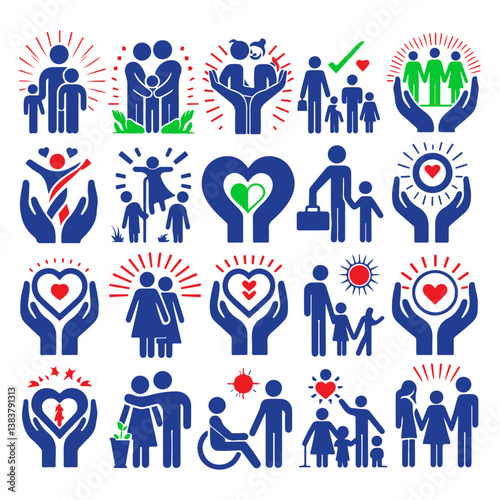 Vector illustration of a diverse group of people holding hands symbolizing teamwork and community