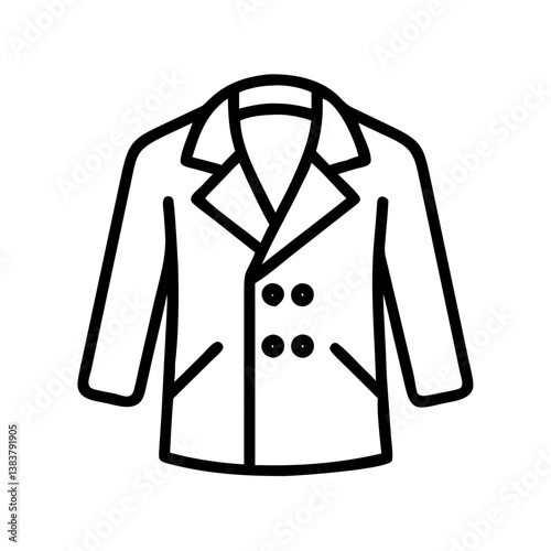 Stylish double breasted coat vector illustration for fashion and apparel design projects and winter wear concepts