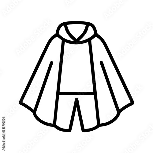 Shop trendy poncho outfit vector icon illustration for fashion and apparel design projects online now available