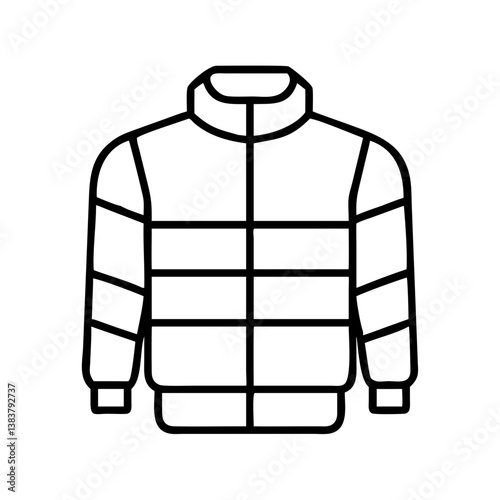 Downloadable puffer jacket vector illustration for winter fashion and apparel design projects online now free