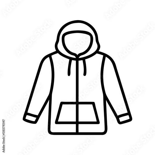 Outline hoodie sweatshirt vector illustration for fashion apparel design and casual wear clothing line 
