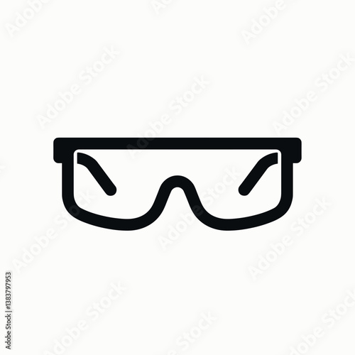 Protective Glasses Icon in Minimalistic Style  