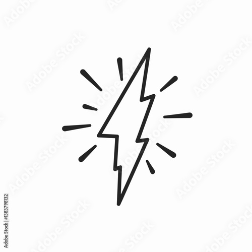 Lightning Bolt Icon Outline Design  