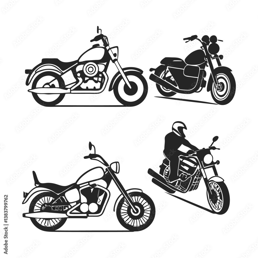 Naklejka premium Motorcycle silhouette bundle vector design