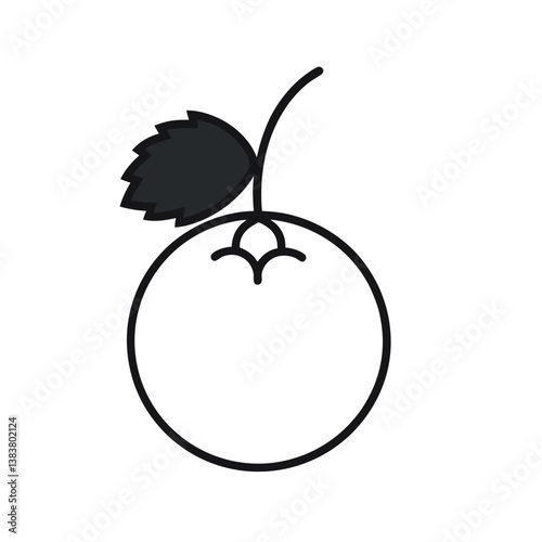 A Blackcurrant fruit icon outline 