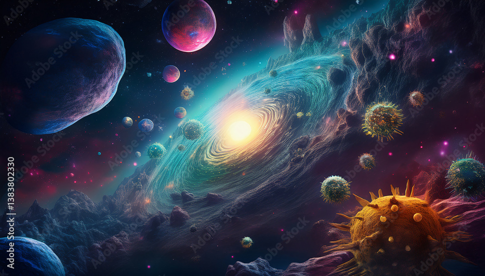 Naklejka premium 003-029-031-A galactic AI detecting space-born viruses 76505