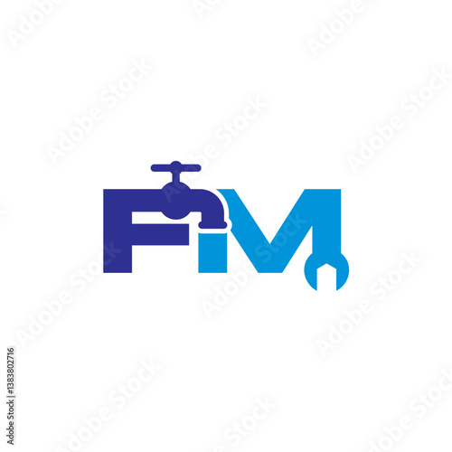 Letter F and M Plumber Logo Vector 001