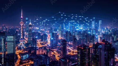 Shanghai Nightscape, Connected Metropolis photo
