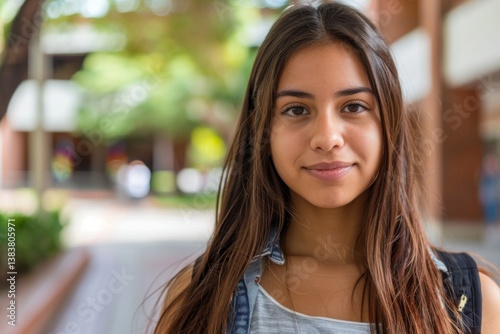 Wallpaper Mural Portrait of a young Hispanic female student on college campus Torontodigital.ca