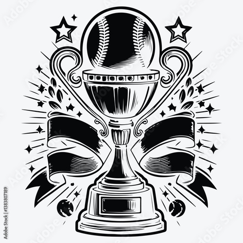 Baseball Trophy stock illustration