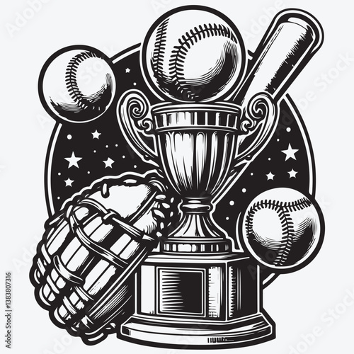 Baseball Trophy stock illustration