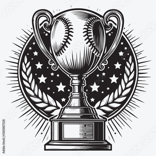 Baseball Trophy stock illustration