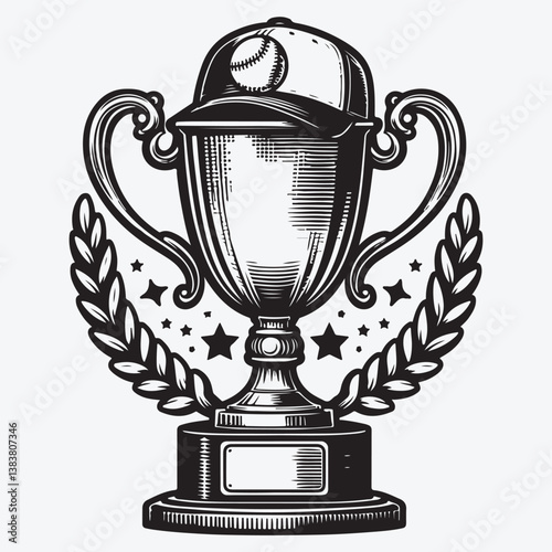 Baseball Trophy stock illustration