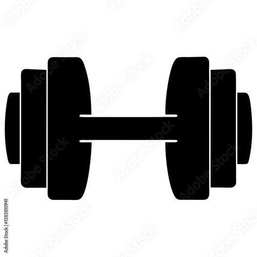 A unique dumbbells silhouette vector illustration on white background