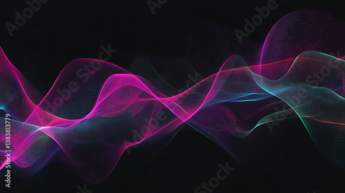 Dark background with pink, purple, blue, and green lines in high speed