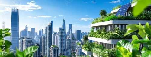 Urban Greenery and Sustainable Architecture in Modern City Skyline