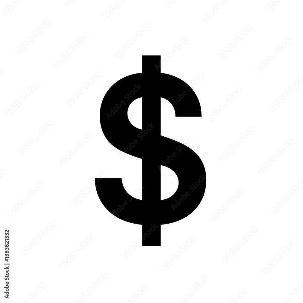 Dollar Sign Silhouette – Bold Black Currency Symbol Icon. Dollar Sign Silhouette – Bold Black Currency Symbol Icon.