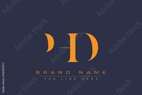 PHD abstract letter logo design. This logo is designed by three abstract letters.