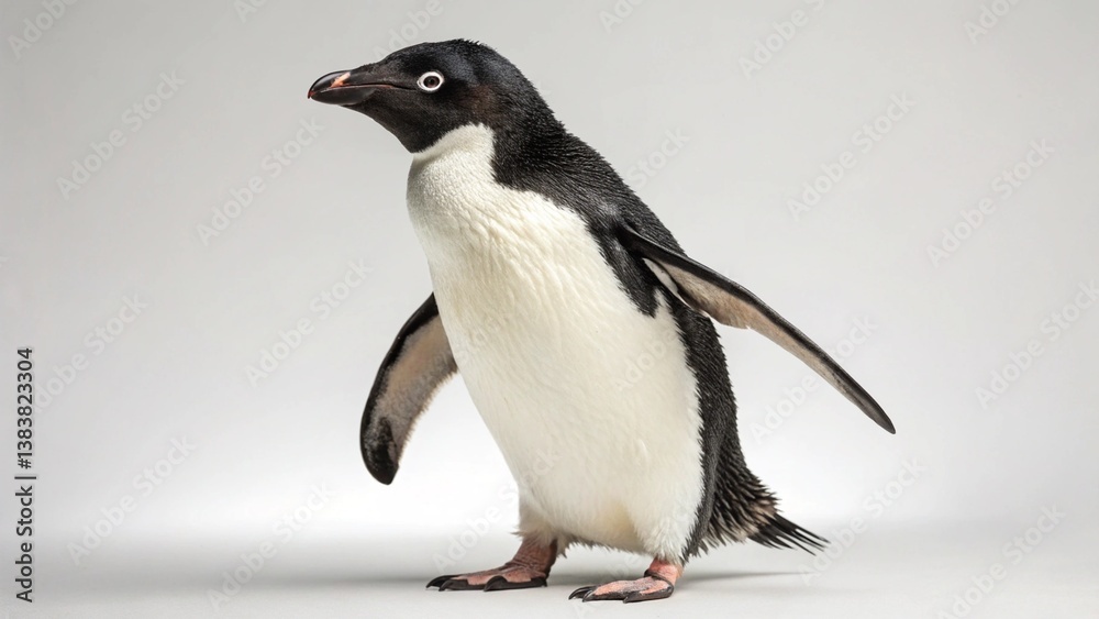 Fototapeta premium Adélie Penguin on studio background