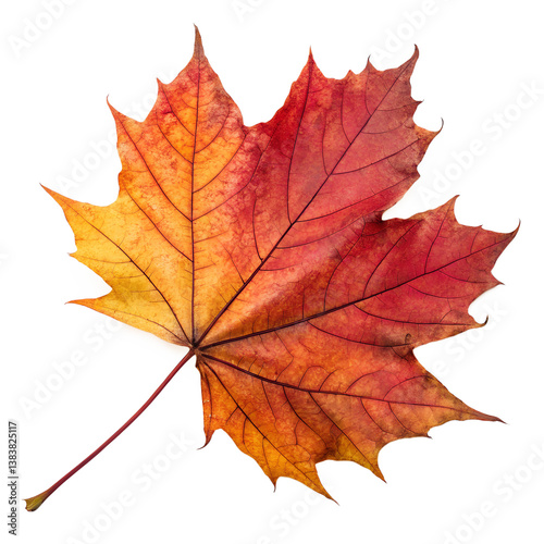 Wallpaper Mural A beautifully detailed maple leaf in warm autumn hues of red, orange, and yellow... Torontodigital.ca