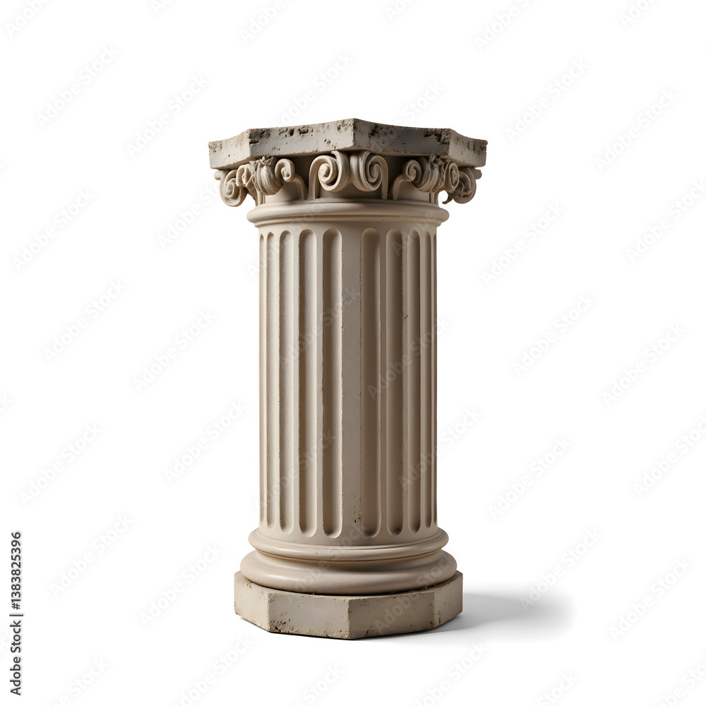 Classical Column on White Background Classical Column on White Background