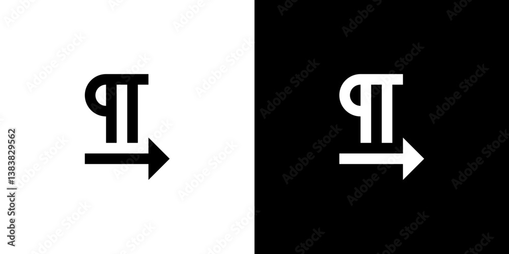 Obraz premium Devanagari Pa with Right Arrow 