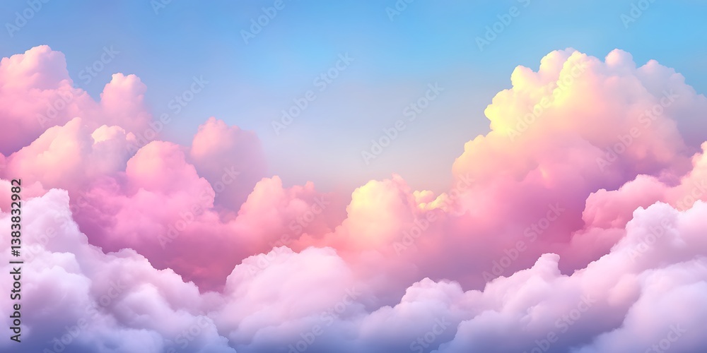 Pastel Pink and Yellow Cloudscape at Dawn Pastel Pink and Yellow Cloudscape at Dawn