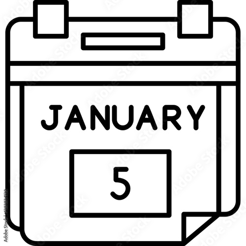 5th January Date Icon